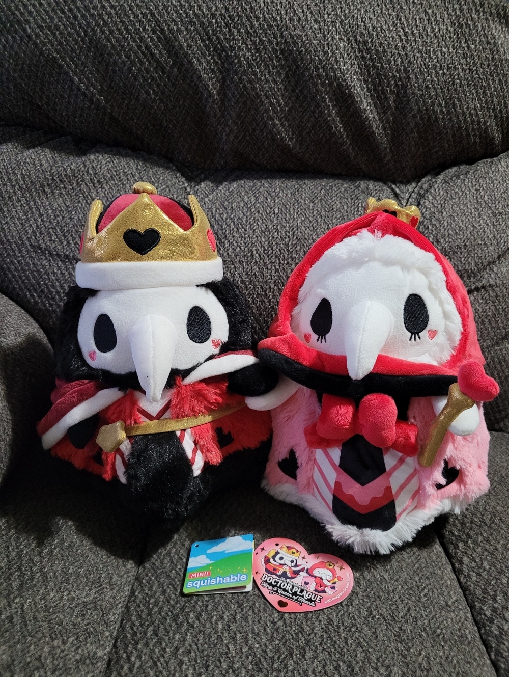 Squishable Mini Doctor Plague King & Queen of Hearts Plush Set NWOT 12"